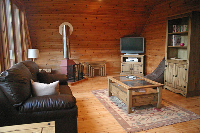 Lounge with wood burning stove