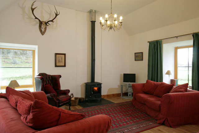 Lounge with wood burner
