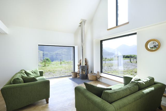 Sitting area with view over Loch Duich